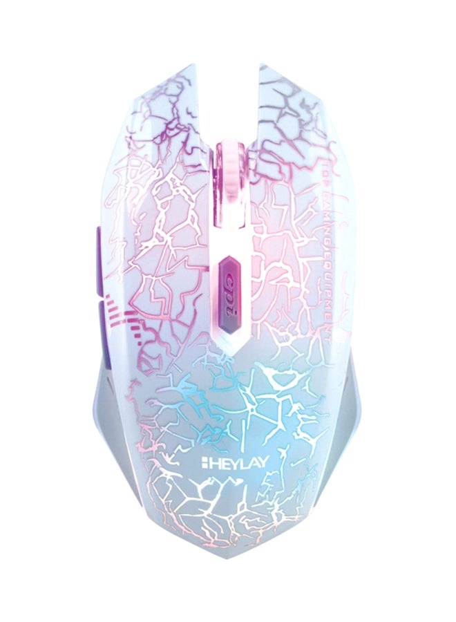 Wired Optical Gaming Mouse White/Purple - Image 1