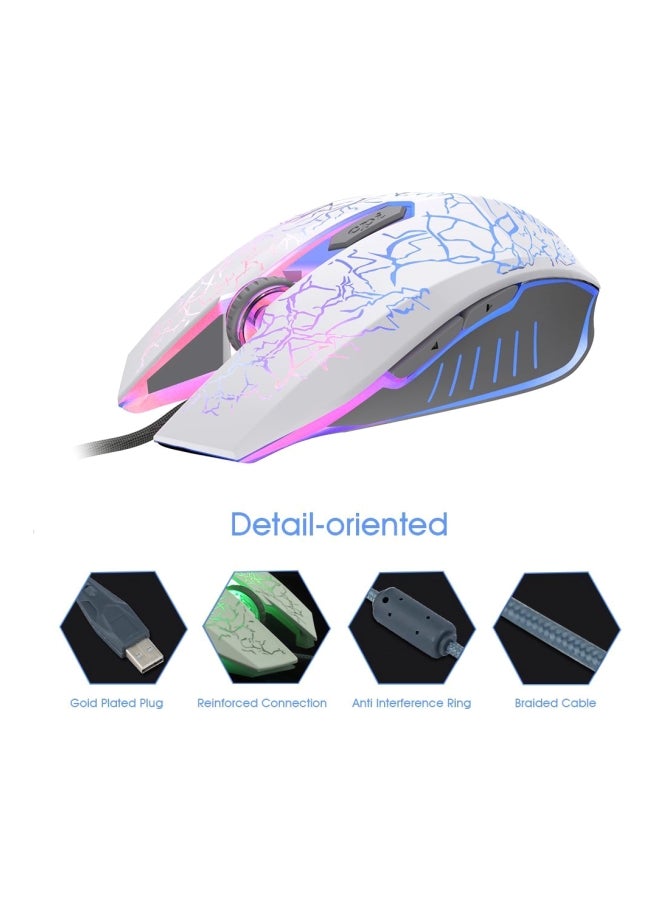 Wired Optical Gaming Mouse White/Purple - Image 2