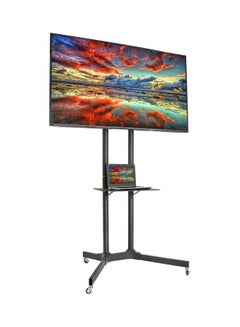 Rolling TV Cart With Mobile Stand Black
