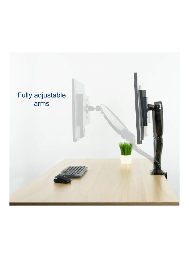 Dual LCD Desk Mount Stand Black/Silver - Image 2