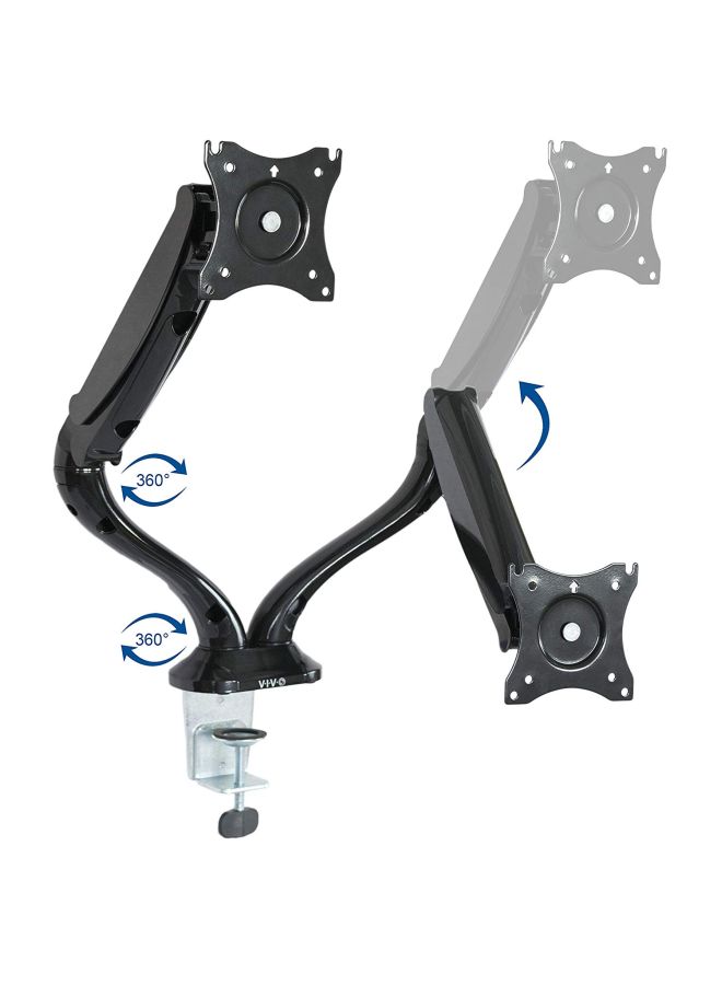 Dual LCD Desk Mount Stand Black/Silver - Image 3