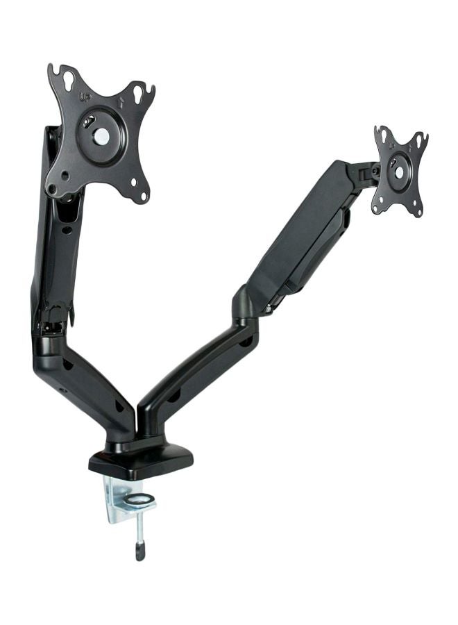 Gas Spring Height Adjustable Dual Arm Monitor Desk Mount Black - Image 1