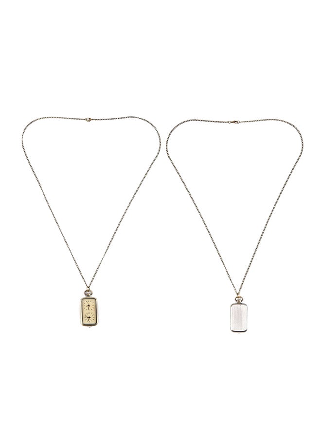 ليشب ساعة جيب بعقارب عتيقة بنطاق زمني مزدوج طراز ZG518000 للرجال - Image 3