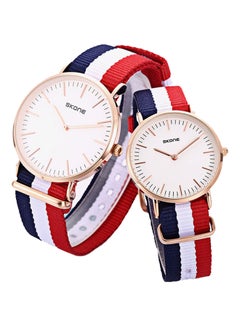 SKONE unisex Water Resistant Nylon Analog Couple Watch Set 6165  - Image 2
