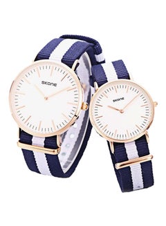 SKONE Water Resistant Nylon Analog Couple Watch Set 6165  - Image 2