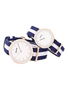 SKONE Water Resistant Nylon Analog Couple Watch Set 6165  - Image 3