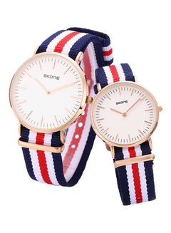 SKONE unisex Water Resistant Nylon Analog Couple Watch Set 6165  - Image 2