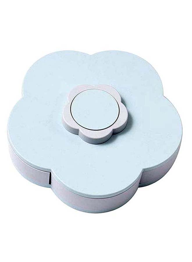 لي يينج صندوق حلوى دوّار على شكل زهرة لون أزرق 8x26x27سم