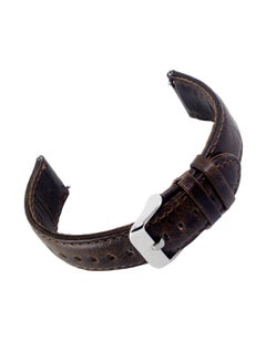 Leather Band With Steel Clasp For Samsung Gear S3 Brown