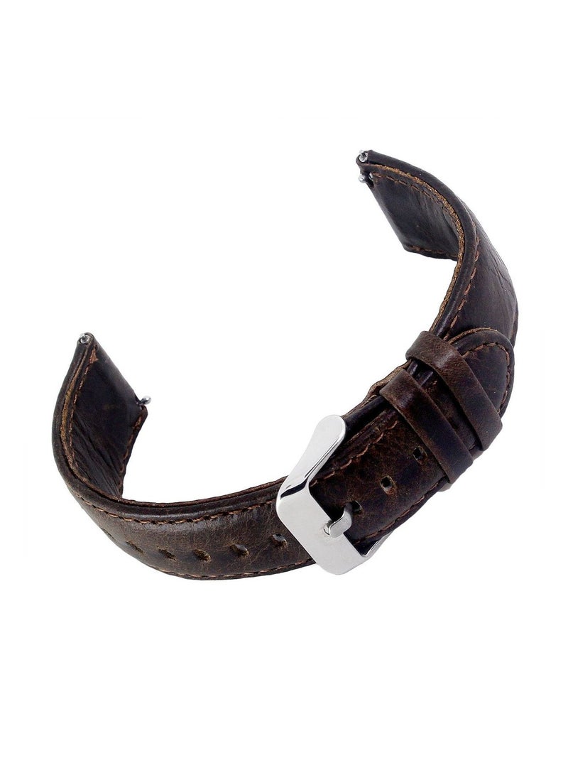 Etrends - Leather Band With Steel Clasp For Samsung Gear S3 Brown - Image 1