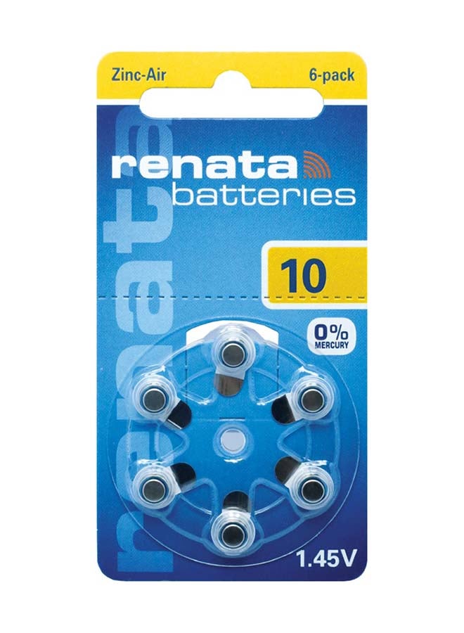 Renata 6-Piece Zinc Air Hearing Aid Battery 