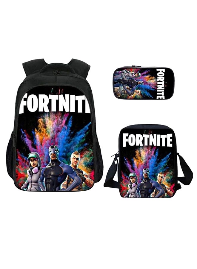 حقيبة ظهر مدرسية 3 في 1 من سلسلة تصاميم لعبة Fortnite متعدد الألوان - Image 1