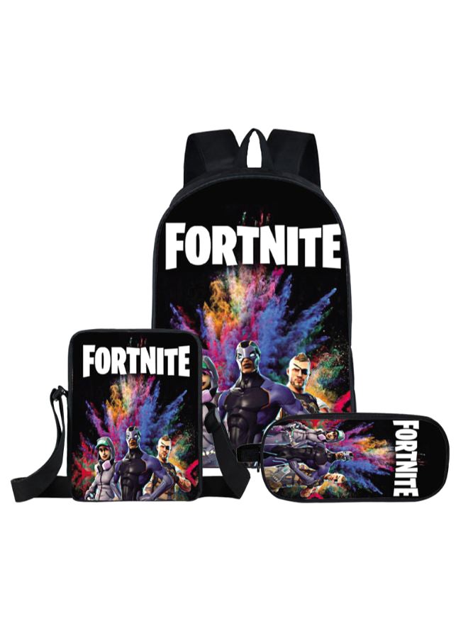 حقيبة مدرسية بتصميم من سلسلة لعبة فورت نايت 3 في 1 متعدد الألوان