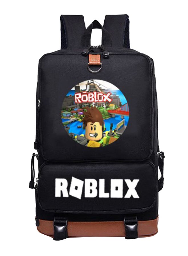 روبلوكس حقيبة ظهر لابتوب بتصميم سلسلة لعبة الفيديو Roblox أسود/بني