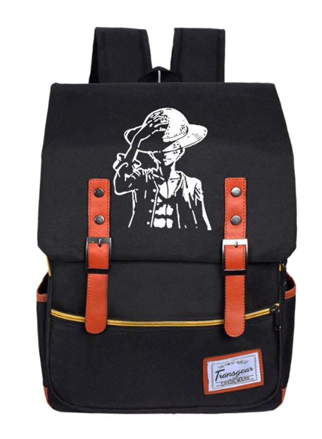 TOEON Anime One Piece Casual Backpack Black/Brown