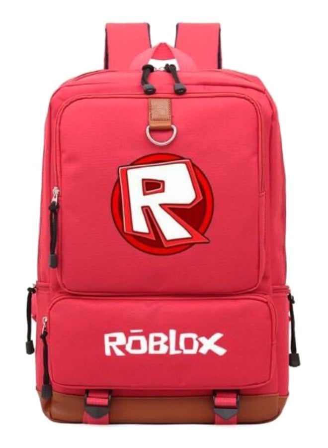حقيبة ظهر للسفر بتصميم لعبة Robox للابتوب قياس 17 بوصة أحمر/بني