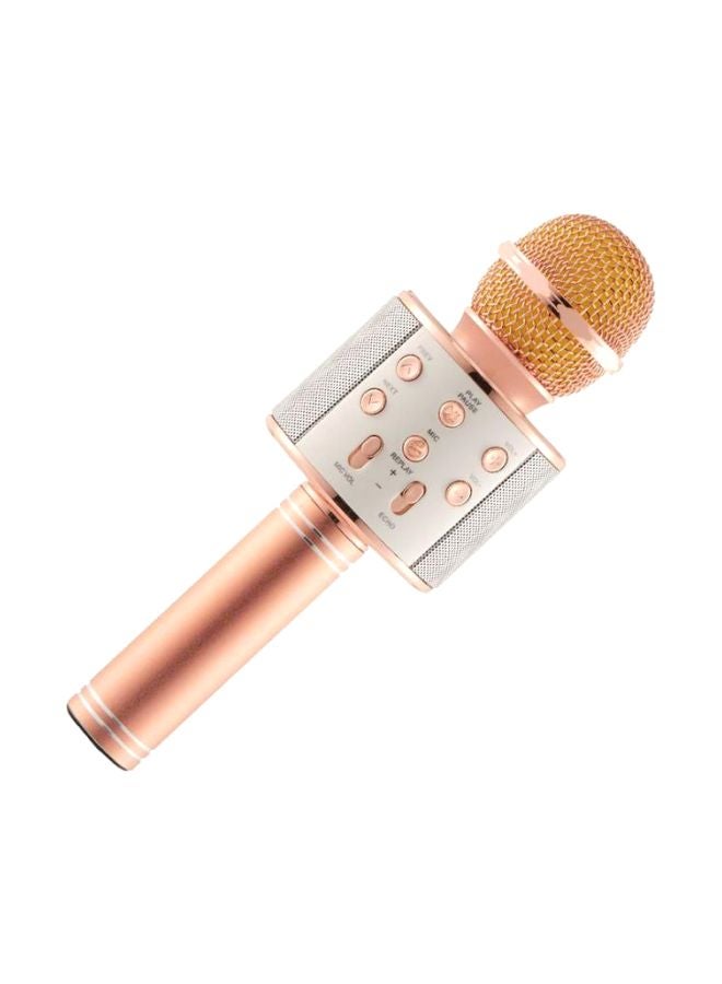 Wireless Karaoke Microphone With Speaker WS-858 Rose Gold - Image 1