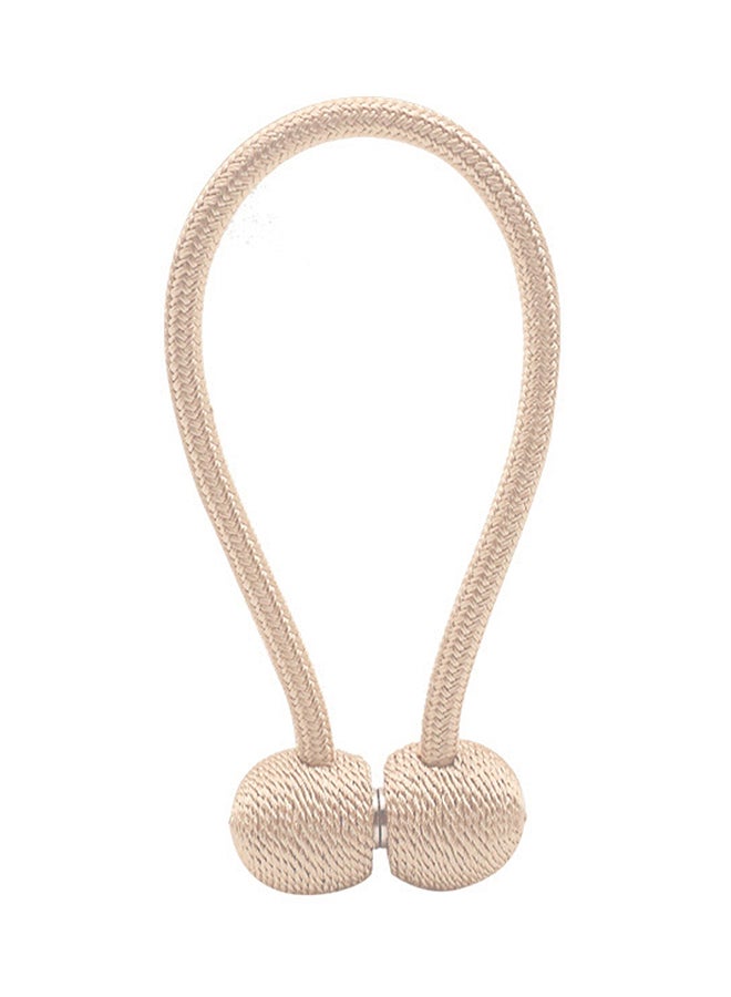 2-Piece Woven Punch Free Beef Tendon Magnetic Buckle Curtain Strap Beige 4  x  6  x  8centimeter 