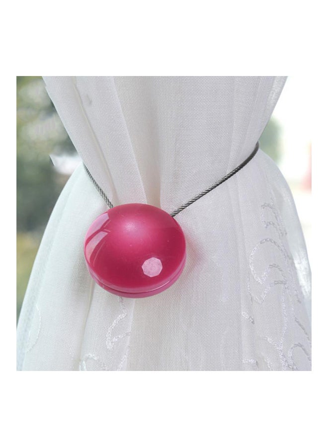 2-Piece Cat Eye Resin Magnet Curtain Buckle Tie Rope Pink 4  x  4  x  8cm - Image 2