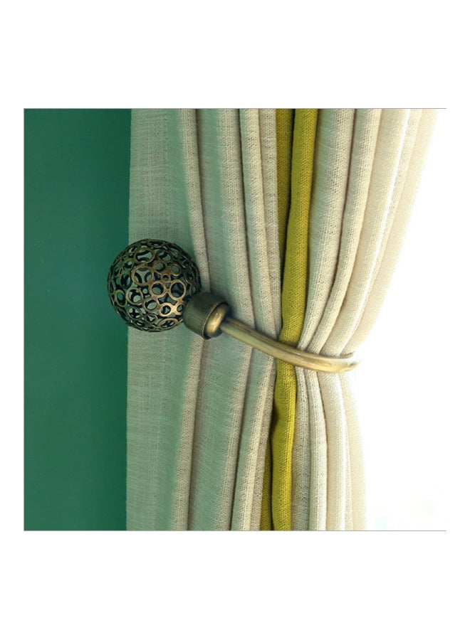2-Piece Hollow U Shaped Curtain Metal Wall Hooks Gold 25  x  6  x  10centimeter