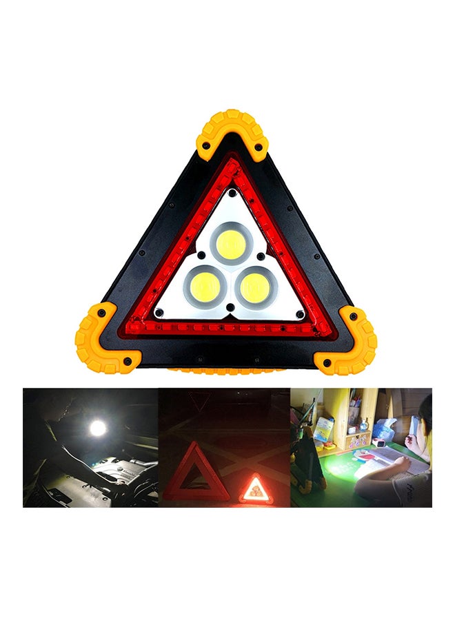 Multi-Function Triangle Shape Rechargeable White Cob Plus LED Emergency Warning Light Multicolour 21  x  5  x  20cm