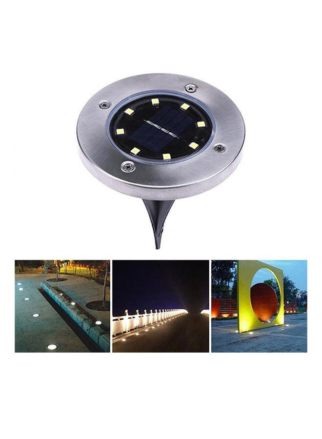 طقم مصابيح LED مضادة للماء تعمل بالطاقة الشمسية مكون من قطعتين أسود/ فضي 13*13*8سم - Image 2