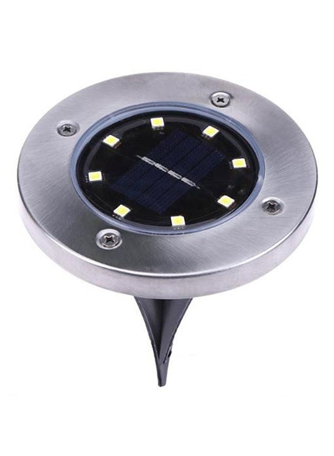 Generic 2-Piece Waterproof Solar Powered Buried Decking LED Light Silver/Black 13*13*8cm  - Image 1