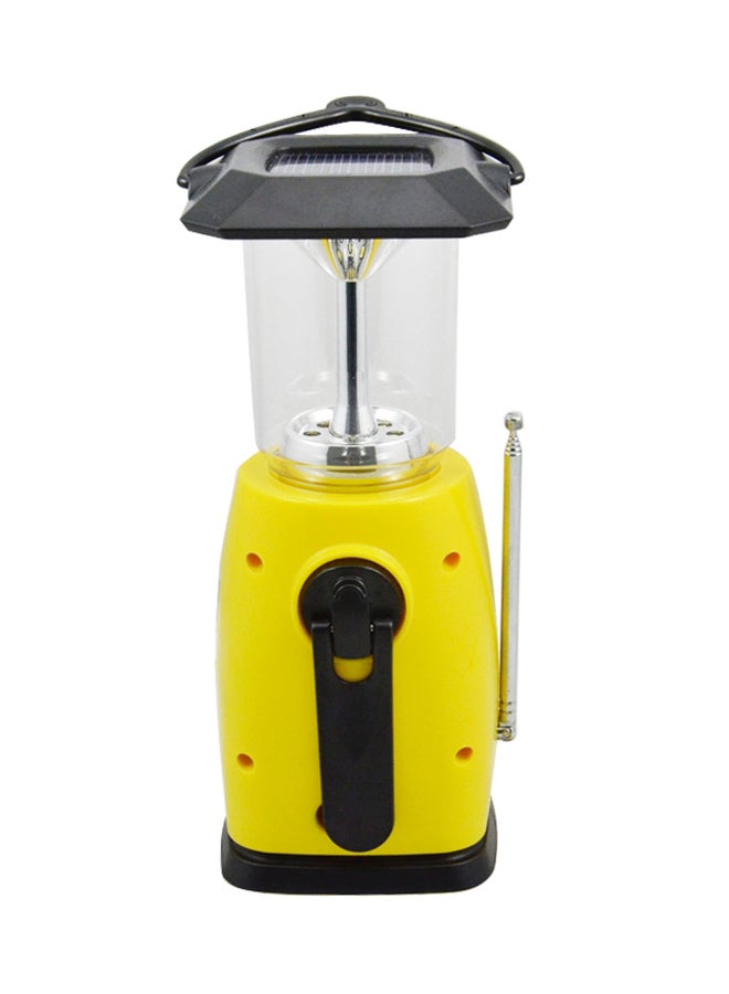 Multi Function Portable Solar Power LED Flashlight With FM Digital Radio And Mobile Phone Charger Yellow 21  x  10  x  9cm - Image 2