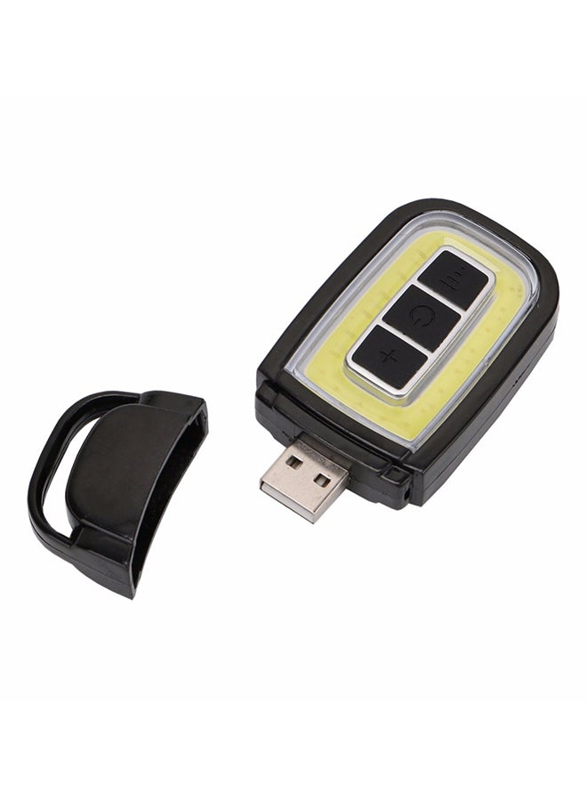 كشاف صغير بإضاءة LED مصمم بشريحة Cob مع منفذ USB يمكن تعليقه في سلسلة المفاتيح أسود 9  x  5  x  3سم - Image 2