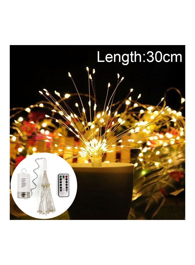 ماركة غير محددة شريط إضاءة LED بتصميم كرات ألعاب نارية بسلك نحاسي مع جهاز تحكم عن بعد أبيض/ذهبي 23 x 6 x 6سم  - Image 2