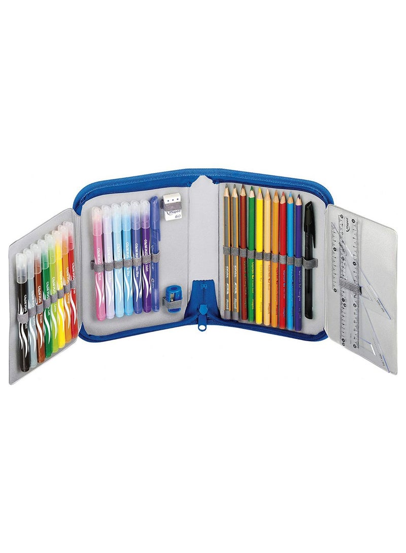 31- Piece Tattoo Karate Pencil Case With Accessories Set Multicolour