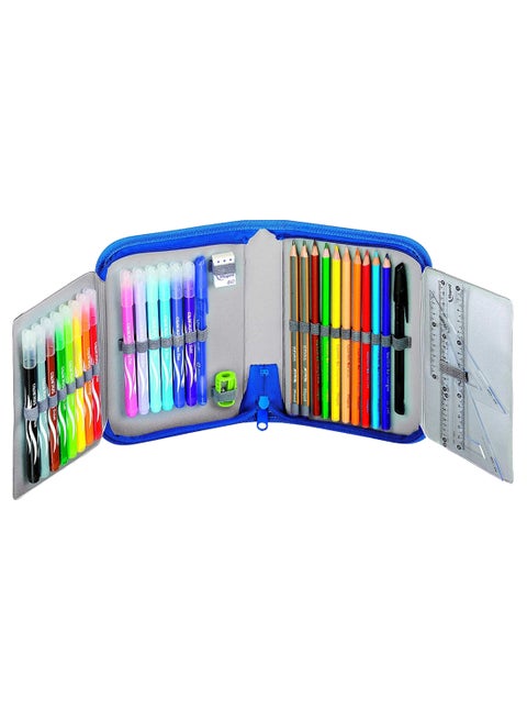 31-Piece Tattoo Jungle Pencil Case With Accessories Set Multicolour