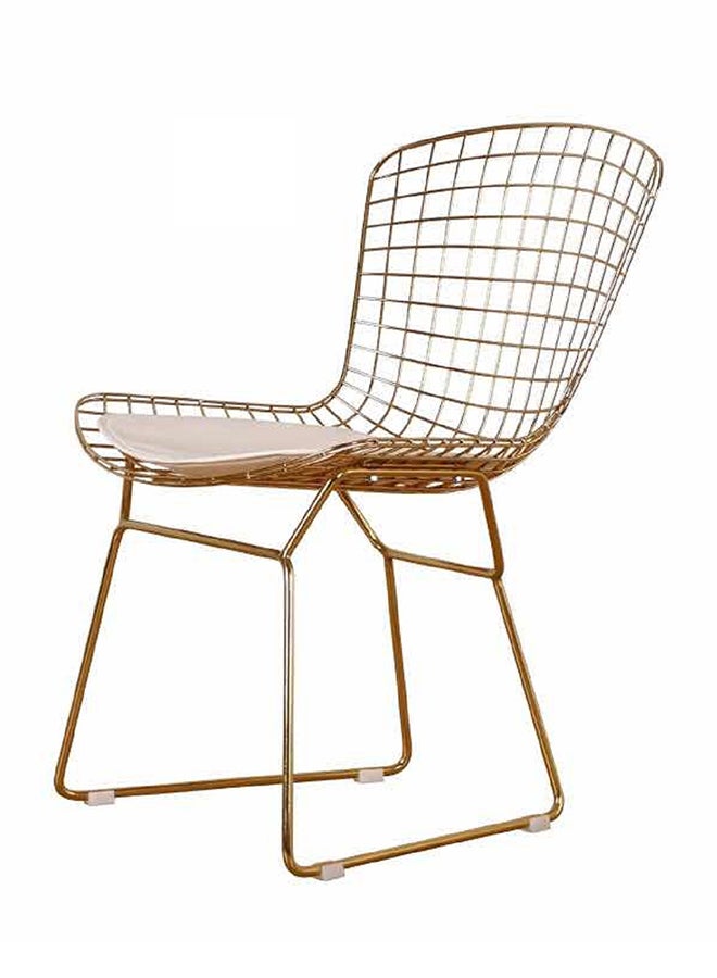 لاني طقم كرسي سلك معدني مع وسادة مكون من قطعتين ذهبي وردي 42سم - Image 1