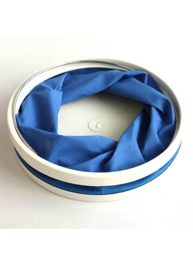Portable Folding Car Wash Bucket Blue/White - Image 2