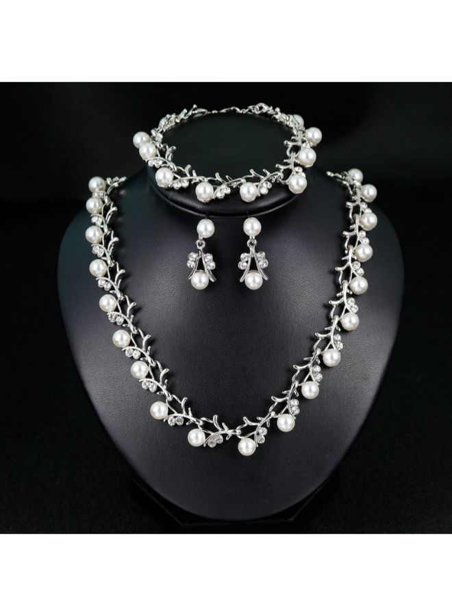 Fashion Jewellery Set With Pearl And Crystal  - Image 2