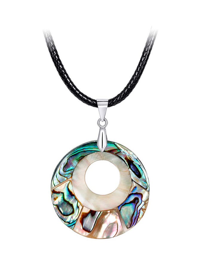 Round Shape Sea Abalone Shell Alloy Chain Necklace - Image 1
