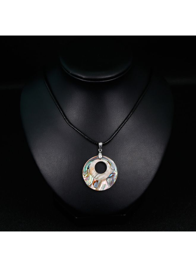 Round Shape Sea Abalone Shell Alloy Chain Necklace - Image 2