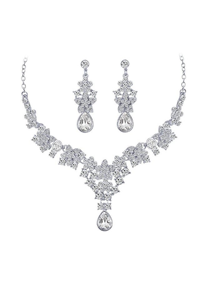 2-Piece Fashion Jewellery Set With Crystal And Rhinestone 
