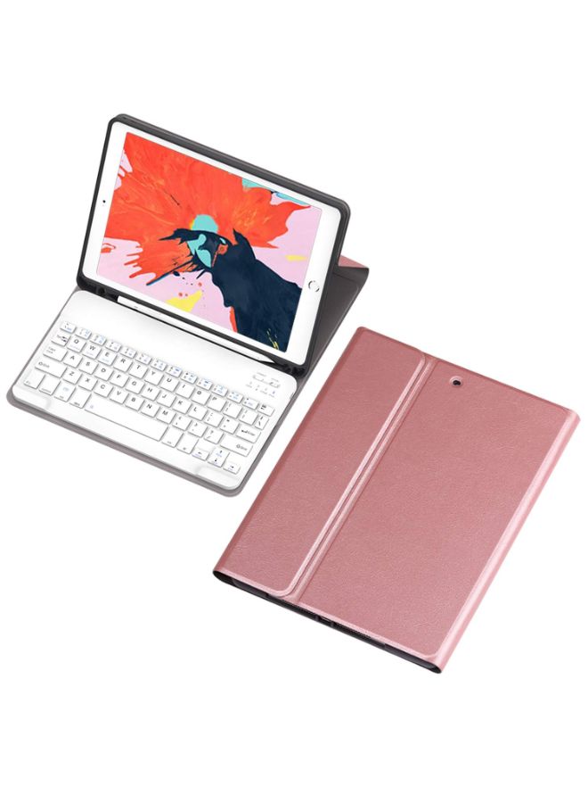 Bluetooth Keyboard Case Cover For Apple iPad Rose Gold - Image 3