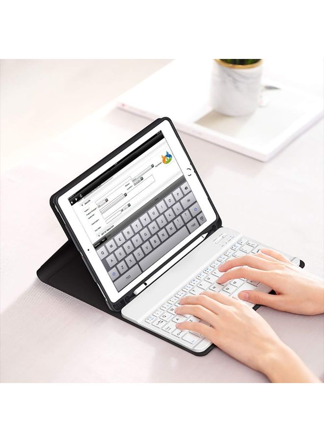 Bluetooth Keyboard Case Cover For Apple iPad Rose Gold - Image 4