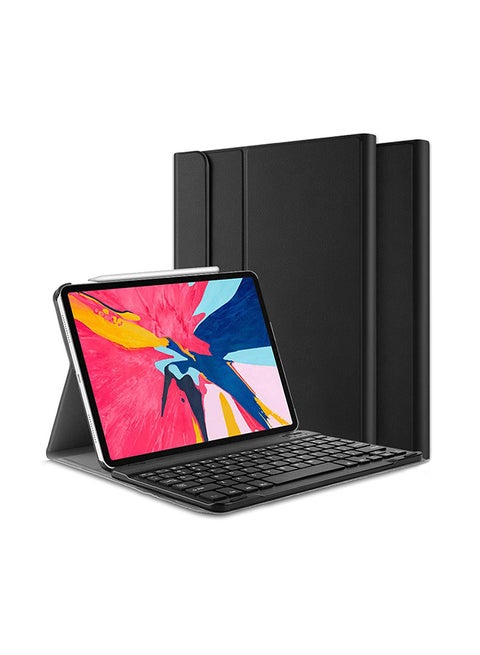 Protective Case Cover With Bluetooth Keyboard For Apple iPad Pro 2018 Black