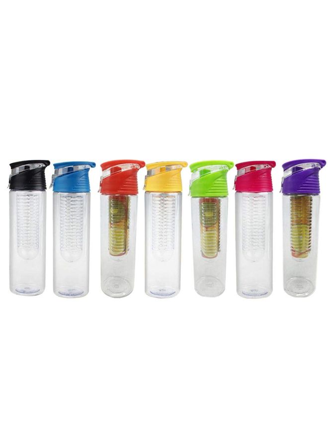 Premium Fruit Infuser Water Bottle With Flip Top Lid Black/Clear  - Image 3