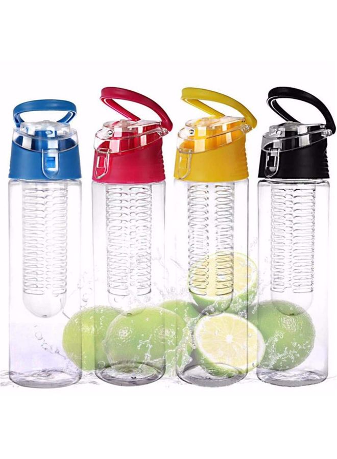 Premium Fruit Infuser Water Bottle With Flip Top Lid Black/Clear  - Image 5