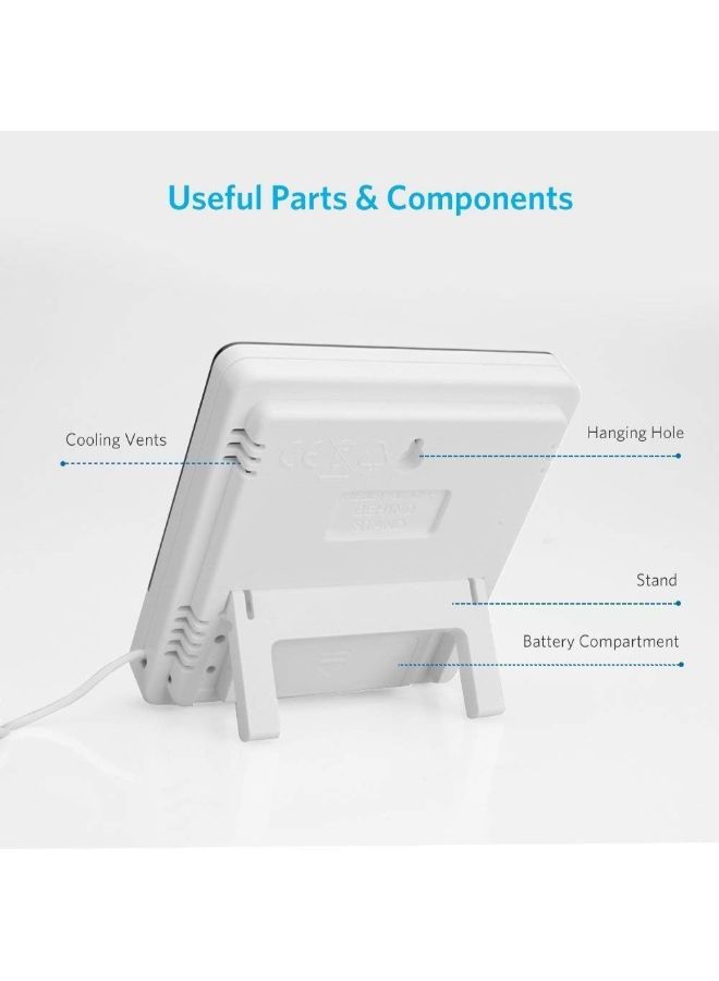ماركة غير محددة - جهاز HTC-2 الرقمي بشاشة عرض لقياس الرطوبة ودرجة الحرارة ومزود بساعة أسود/ أبيض 10 ×  10 ×  2Ø³Ù†ØªÙŠÙ…ØªØ± - Image 1