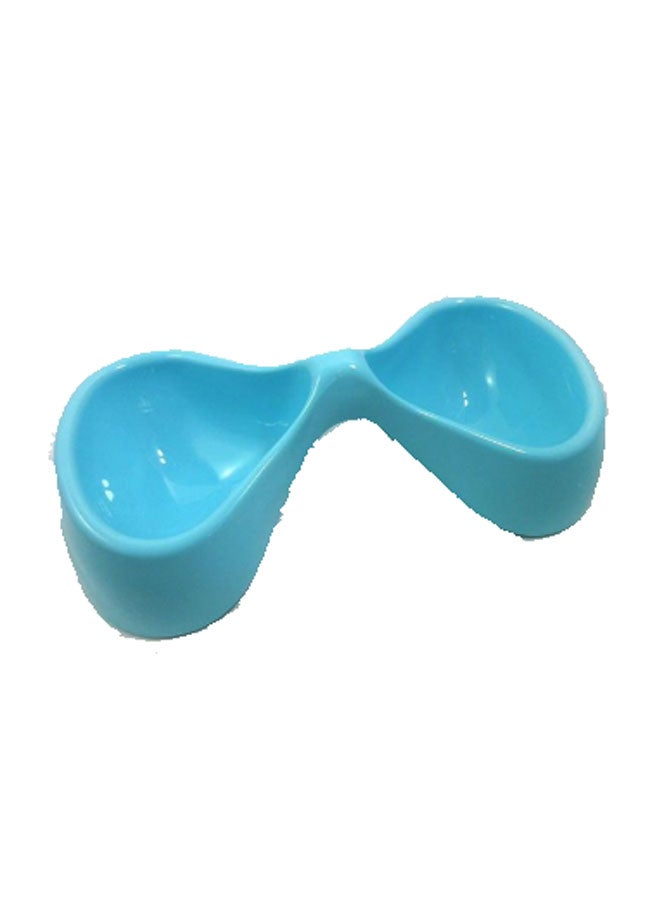 Bone Style Double Feeding Bowl Blue 29 x 15 x 8centimeter