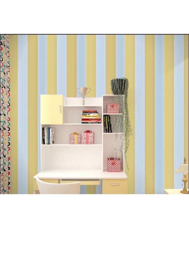 ملصق جداري بتصميم بلاطات مبتكرة أصفر/ابيض