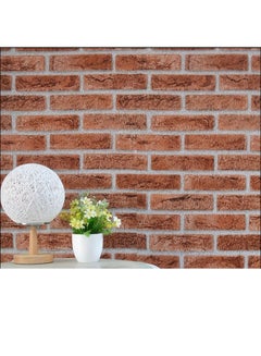 3D Stone Phosphate Brick Wall Sticker Brown/White