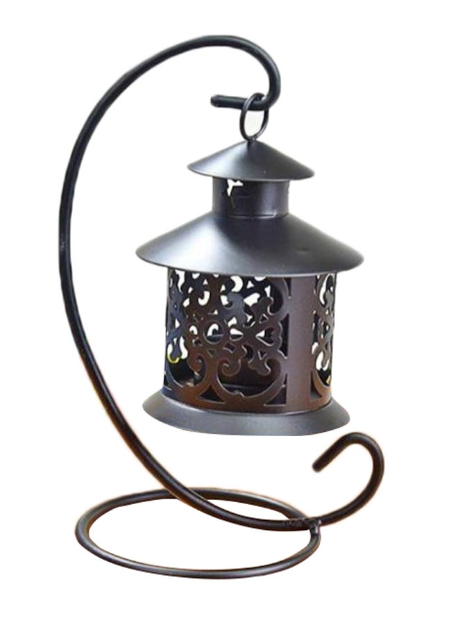 Ramadan Hollow Retro Elegant Decoration Candle Holder Lantern Black