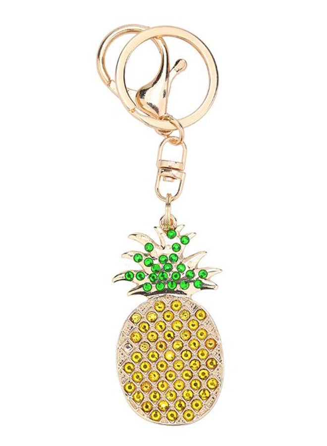 Pineapple-Shaped Pendant Key Ring Gold 
