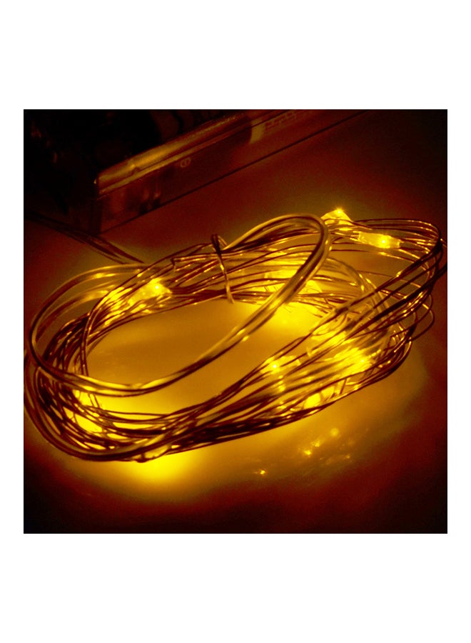 LED 3 X Aa Batteries Powered Copper Wire Decoration Light Strip Yellow 2meter - Image 2